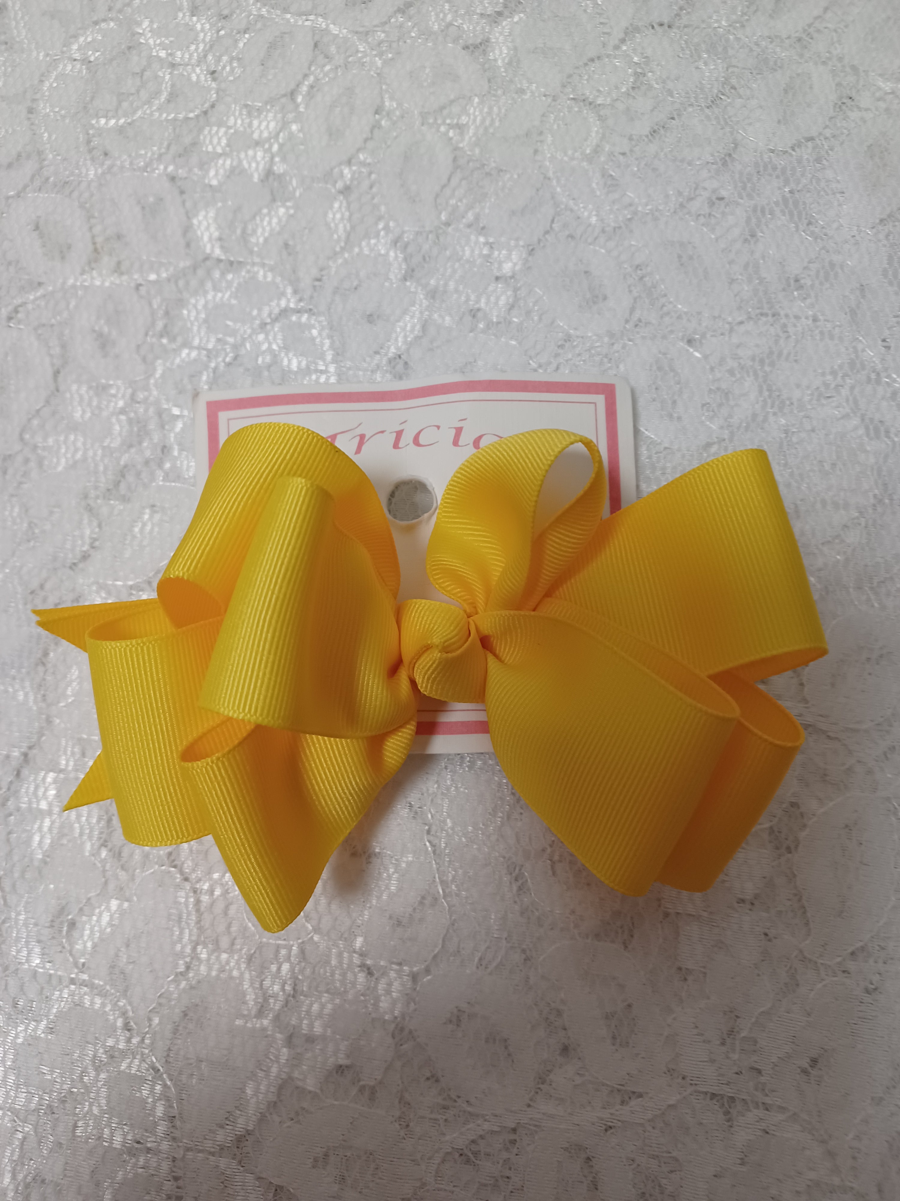 Bright Yellow Barrette Hairbow